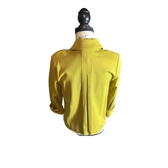 Cabi Cropped Jacket Size Sm Mustard Yellow Zip - Picture 3 of 10